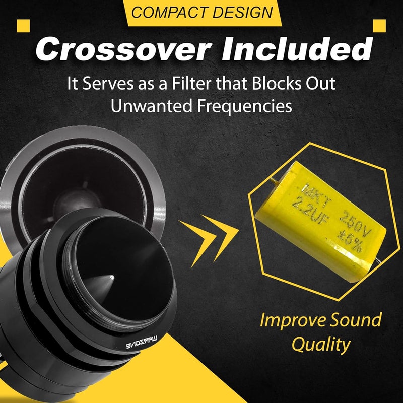 Warzone 2X WZ45TW 1.7-Inch Super Tweeter Speaker, 4 Ohm, 3000W Total Max Power, 106dB Sensitivity, Titanium Diaphragm, CCAW Voice Coil for Pro Car Audio (Pair) - Image 5